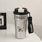 Cute Cat Stainless Steel Tumbler with Straw