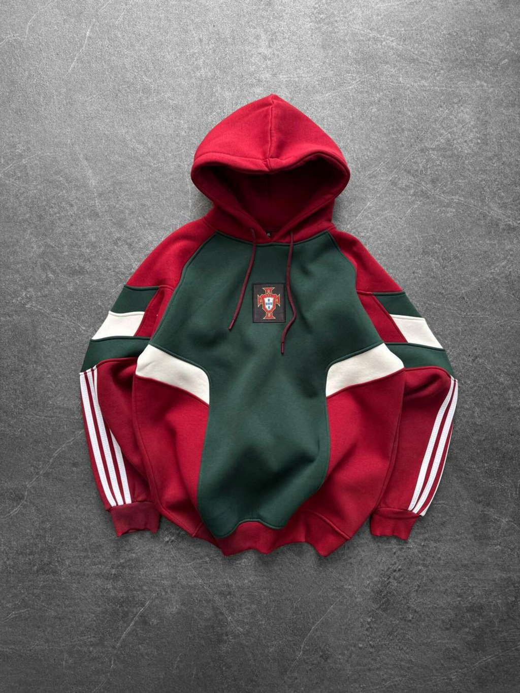 Vintage Hoodie Soccer-Red and Green Oversize Unisex-Football Culture