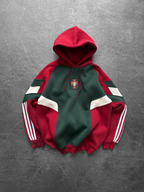 Vintage Hoodie Soccer-Red and Green Oversize Unisex-Football Culture