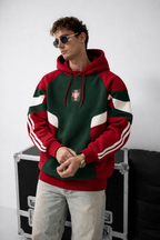 Vintage Hoodie Soccer-Red and Green Oversize Unisex-Football Culture