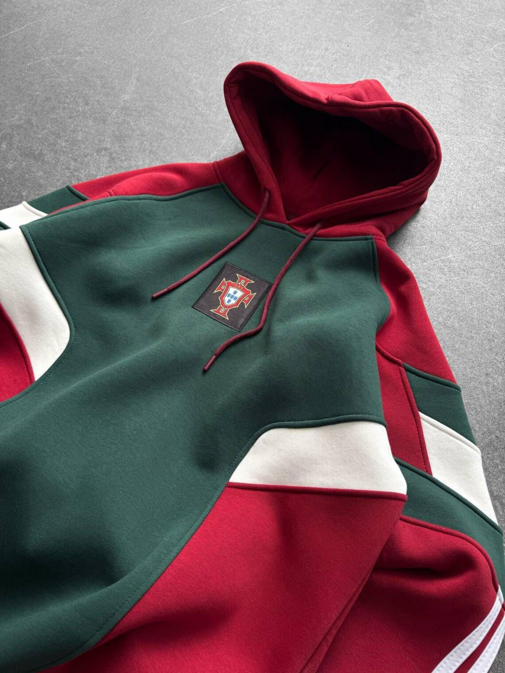 Vintage Hoodie Soccer-Red and Green Oversize Unisex-Football Culture